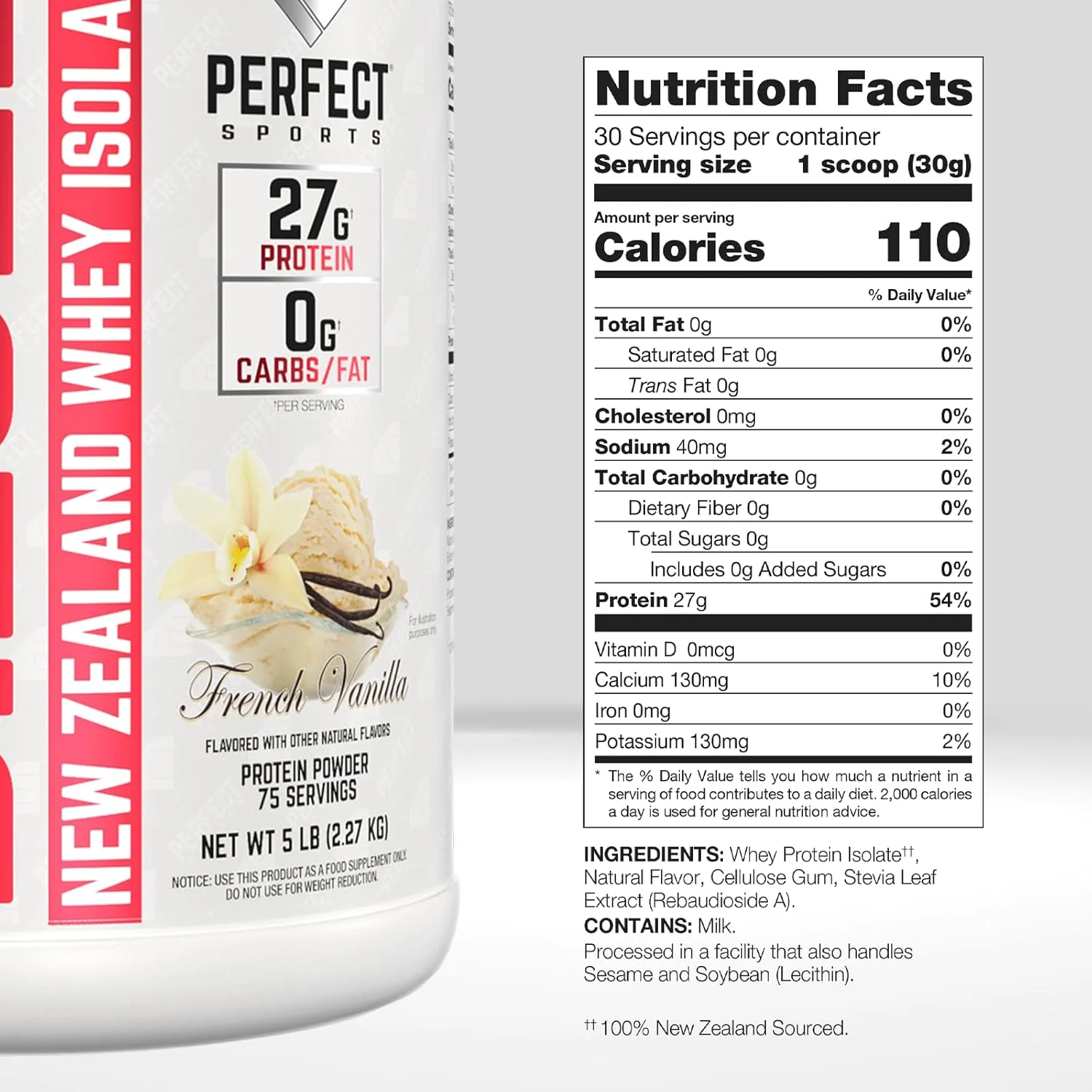 پروتئین وی ایزوله 100% نیوزلندی دایزل PERFECT SPORTS - طعم وانیل فرانسوی 5 پوندی پروتئین وی ایزوله 100% نیوزلندی دایزل PERFECT SPORTS - طعم وانیل فرانسوی 5 پوندی
