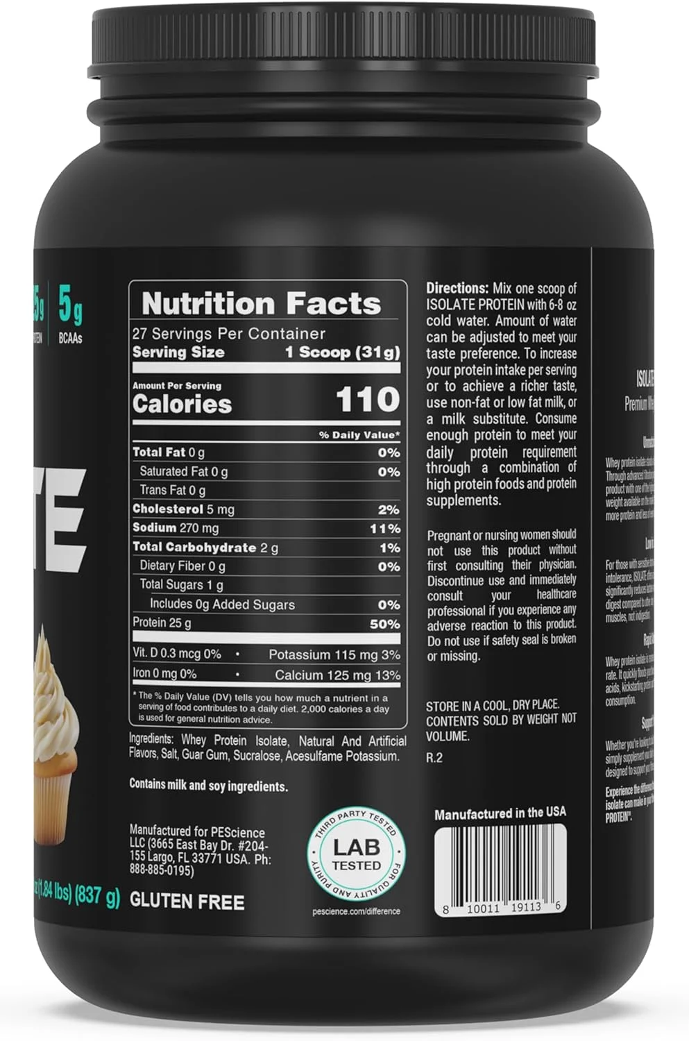 پودر پروتئین وی ایزوله PEScience، طعم کیک وانیلی، 27 سروینگ، 100% پروتئین وی ایزوله، کم کربوهیدرات، جذب سریع، بعد از تمرین، پروتئین پاک برای زنان و مردان پودر پروتئین وی ایزوله PEScience، طعم کیک وانیلی، 27 سروینگ، 100% پروتئین وی ایزوله، کم کربوهیدرات، جذب سریع، بعد از تمرین، پروتئین پاک برای زنان و مردان