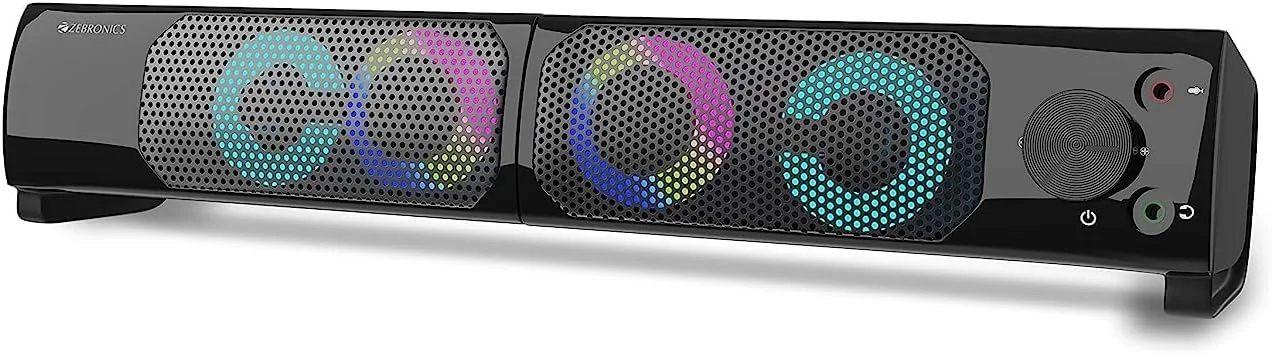 اسپیکر کامپیوتر زیبرونیکس مدل Zeb Wonderbar 10 با نورپردازی RGB و تغذیه USB