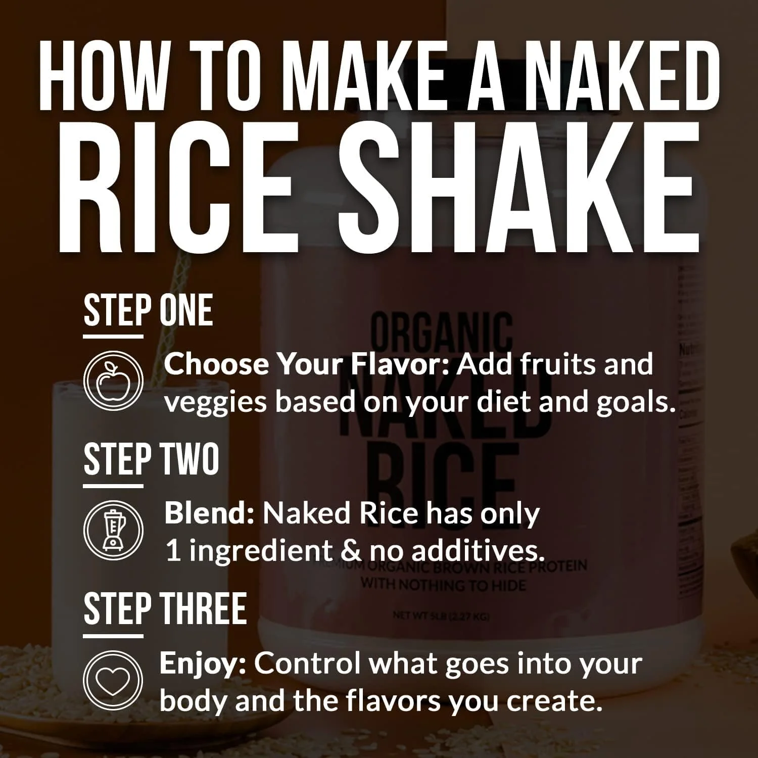پودر پروتئین برنج قهوه ای ارگانیک Naked Rice - 1 پوند - پودر پروتئین وگان، بدون GMO، بدون گلوتن و بدون سویا. پروتئین گیاهی، بدون مواد مصنوعی - 15 وعده پودر پروتئین برنج قهوه ای ارگانیک Naked Rice - 1 پوند - پودر پروتئین وگان، بدون GMO، بدون گلوتن و بدون سویا. پروتئین گیاهی، بدون مواد مصنوعی - 15 وعده