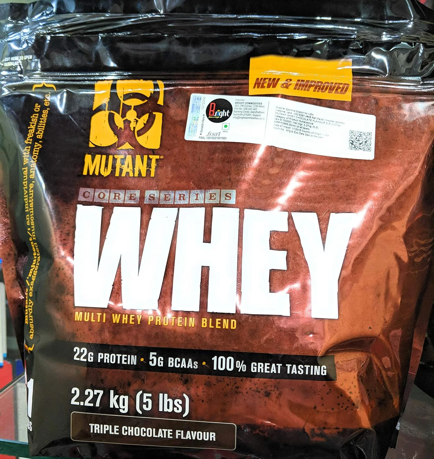 مخلوط پروتئین وی جهش یافته Mutant Whey Extreme Multi Whey Mega Blend - 2.27 کیلوگرم (شکلات سه گانه)