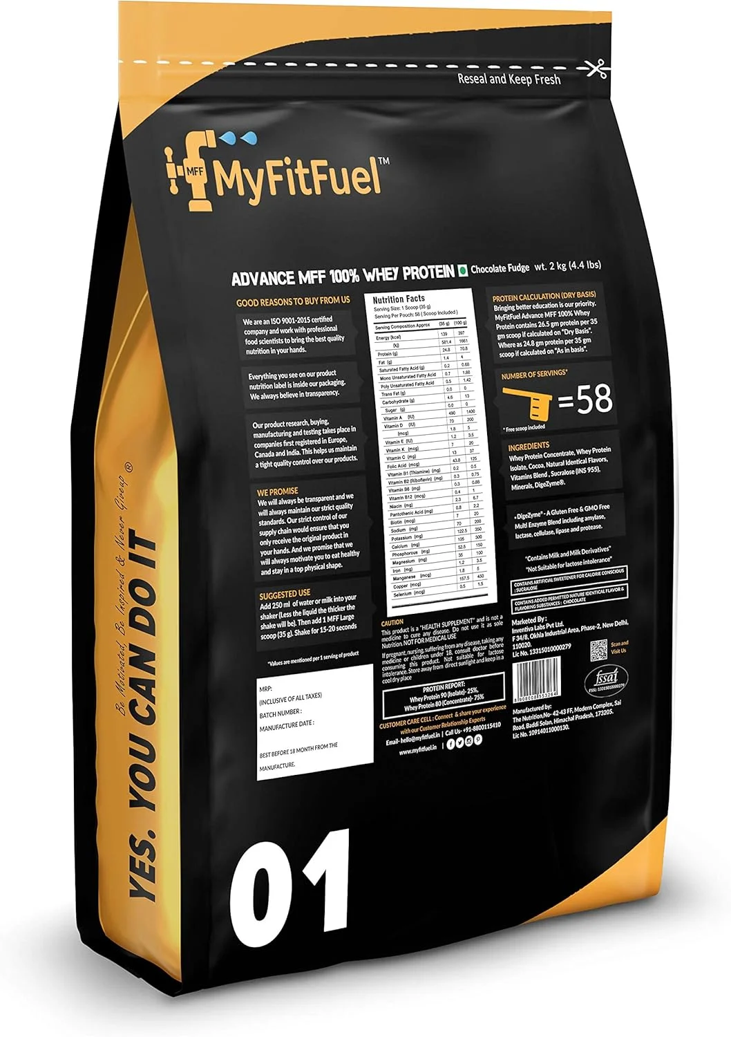 پودر پروتئین وی 100% MyFitFuel Advance MFF، وی با آنزیم های گوارشی و مولتی ویتامین ها | 2 کیلوگرم، 56 سروینگ (شکلات فاج) پودر پروتئین وی 100% MyFitFuel Advance MFF، وی با آنزیم های گوارشی و مولتی ویتامین ها | 2 کیلوگرم، 56 سروینگ (شکلات فاج)