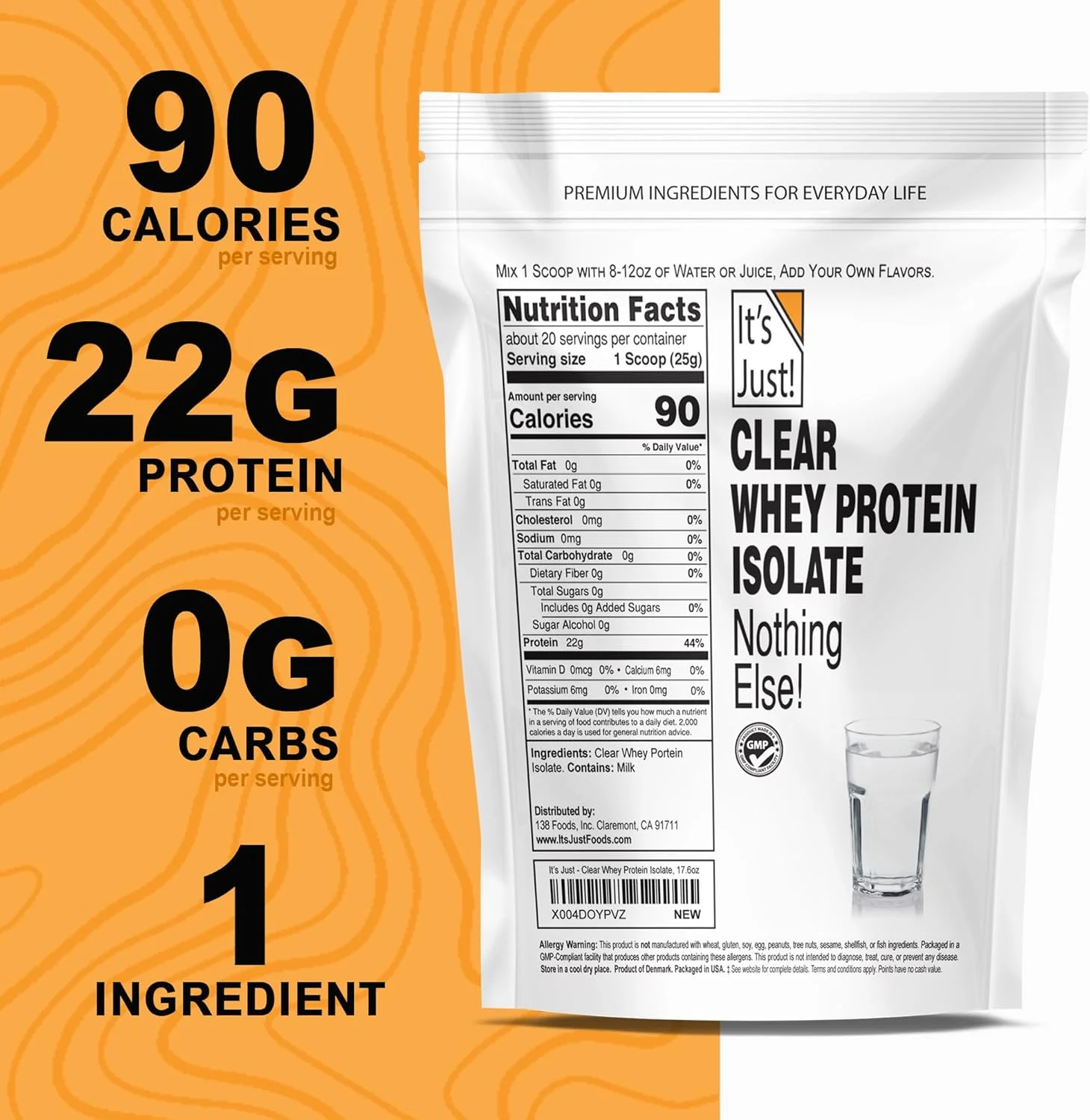 ایتس جاست! - پروتئین وی ایزوله شفاف، WPI-90، پودر پروتئین بدون کربوهیدرات، 20 سروینگ، بدون طعم دهنده های اضافه شده، محصول دانمارک، بسته بندی شده در ایالات متحده آمریکا، فوق العاده با کیفیت، 500 گرم ایتس جاست! - پروتئین وی ایزوله شفاف، WPI-90، پودر پروتئین بدون کربوهیدرات، 20 سروینگ، بدون طعم دهنده های اضافه شده، محصول دانمارک، بسته بندی شده در ایالات متحده آمریکا، فوق العاده با کیفیت، 500 گرم