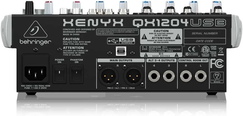 میکسر QX Xenyx 1204 USB با پردازنده تکنیک-eFX کلارک