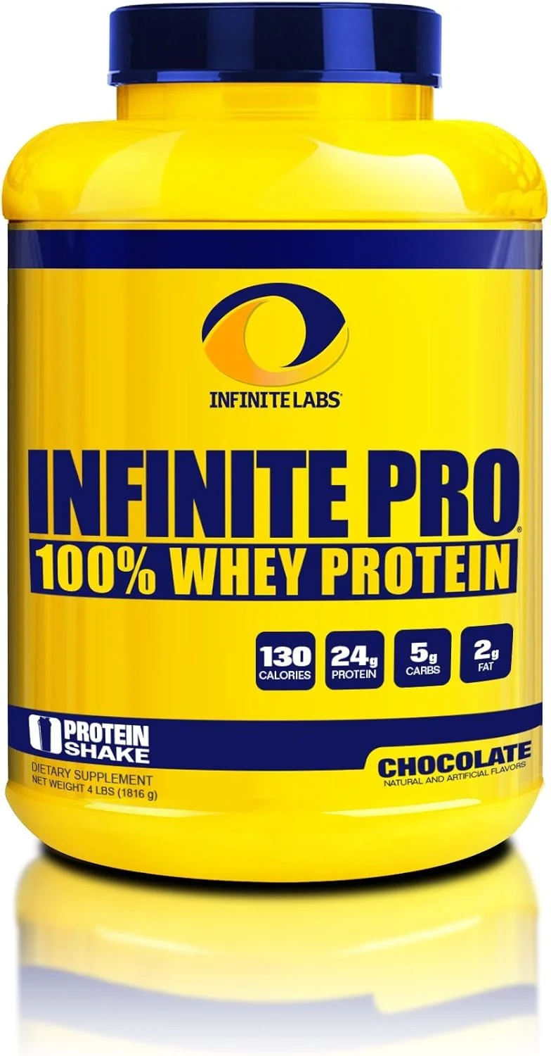 پودر پروتئین وی 100 درصد Infinite Labs Pro، شکلاتی، پشتیبانی از رشد و ریکاوری بهینه - 46 سروینگ (1816 گرم) 4 پوند