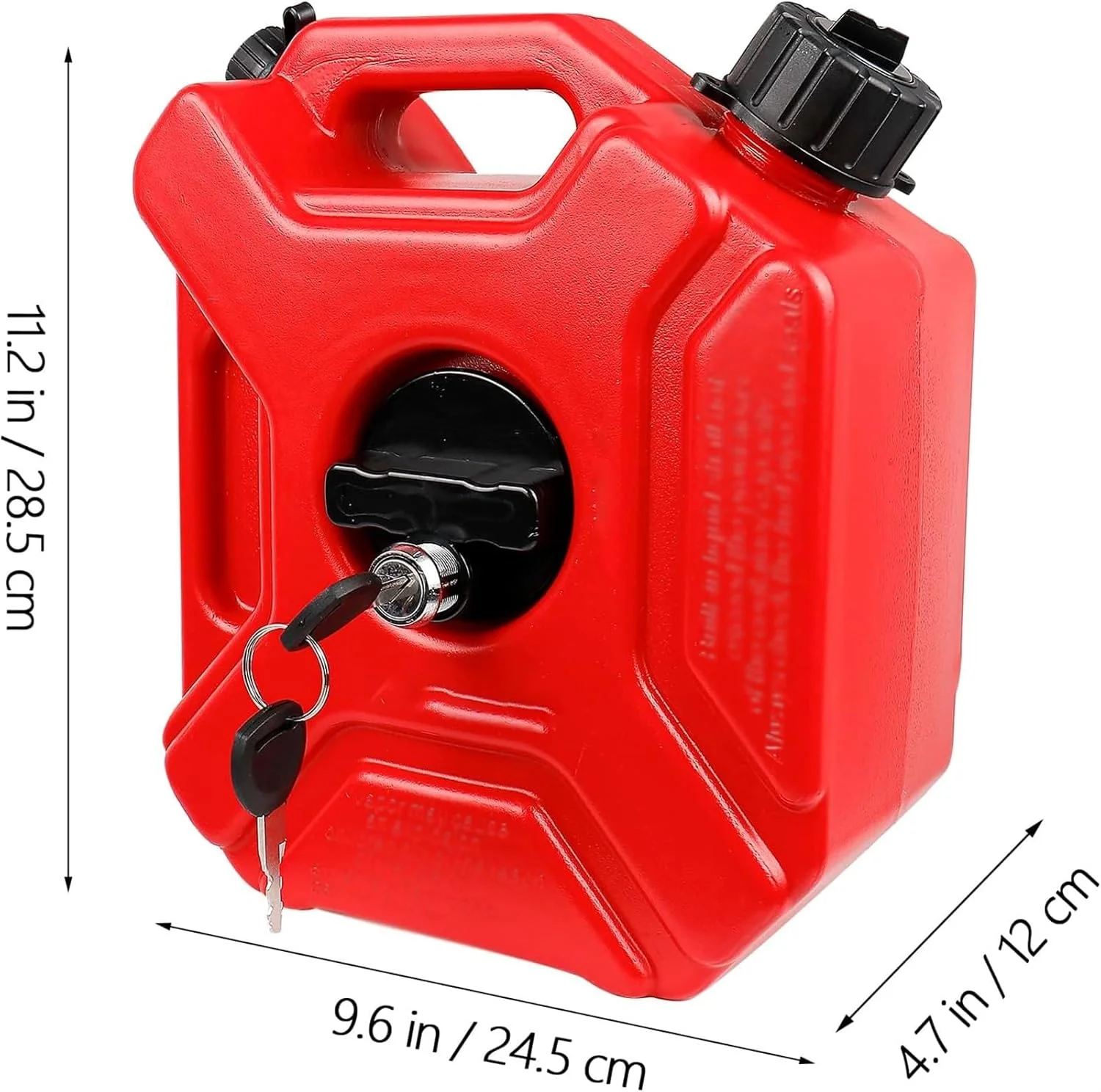 مخزن بنزین قرمز 5 لیتری فروشگاه سفید با ظرفیت 1.3 گالن، مخزن پشتیبان اضطراری بنزین، نفت، بنزین با براکت نصب مناسب برای موتورسیکلت، SUV، ATV، آفرود، اکثر خودروها (رنگ: قرمز)