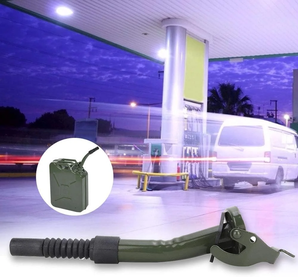 نازل قیفی باک بنزین فروشگاه THE WHITE SHOP، نازل روغن ریز فولادی انعطاف پذیر قابل حمل (سایز: 38 سانتی متر)