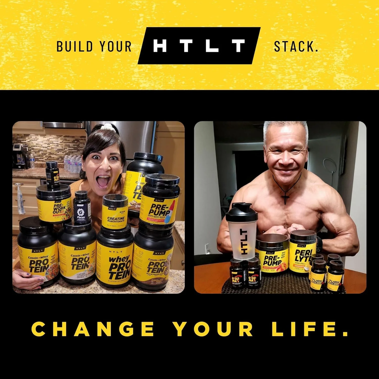 پروتئین وی + کازئین HTLT Supps HTLT | شیک پروتئین وی و پودر کازئین | پروتئین وی و کازئین با آزادسازی آهسته برای انرژی پایدار