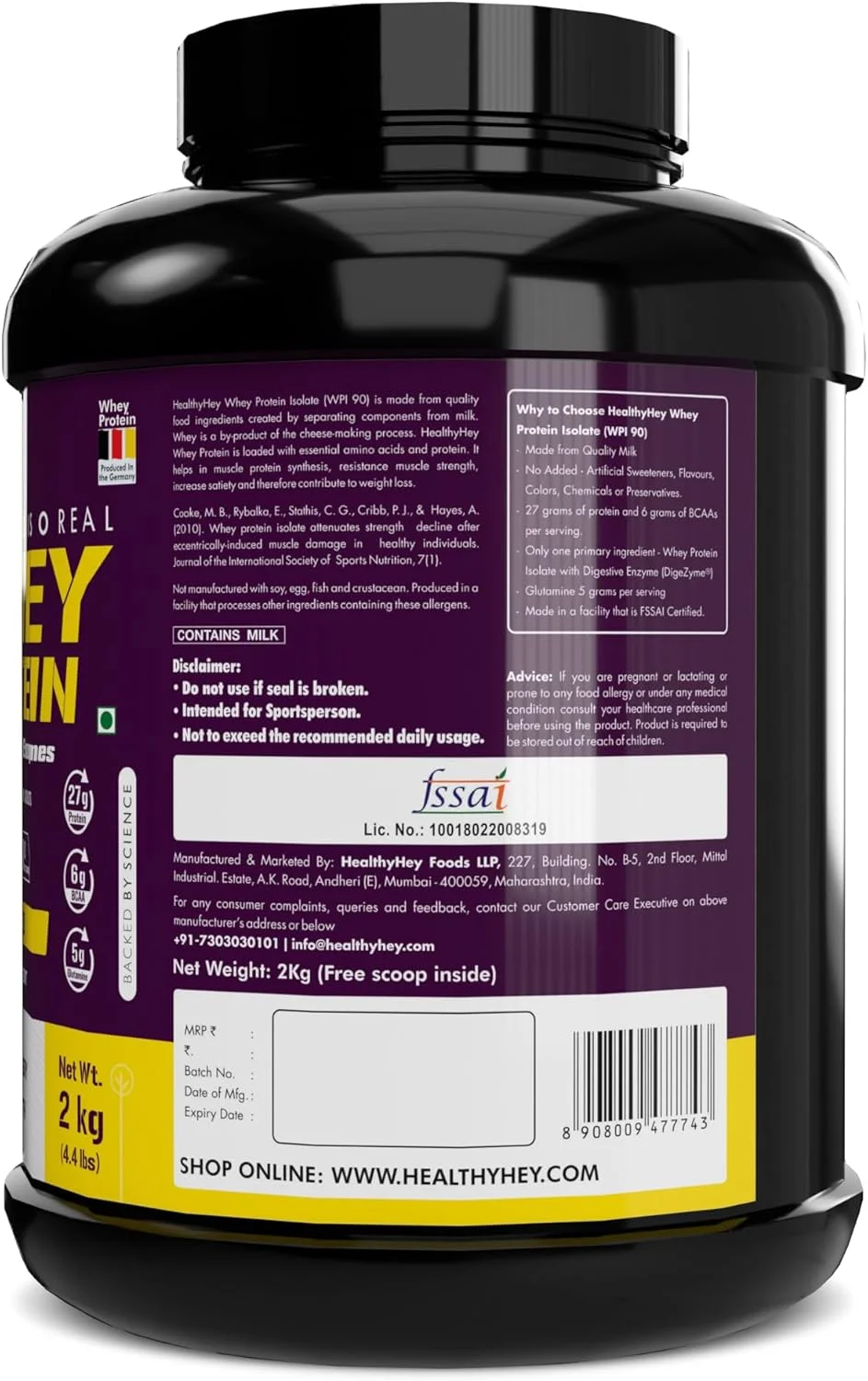 پروتئین وی ایزوله HealthyHey Sports - Isoreal - تولید شده در آمریکا - 90% پروتئین - بدون طعم - بسته 2 کیلوگرمی پروتئین وی ایزوله HealthyHey Sports - Isoreal - تولید شده در آمریکا - 90% پروتئین - بدون طعم - بسته 2 کیلوگرمی
