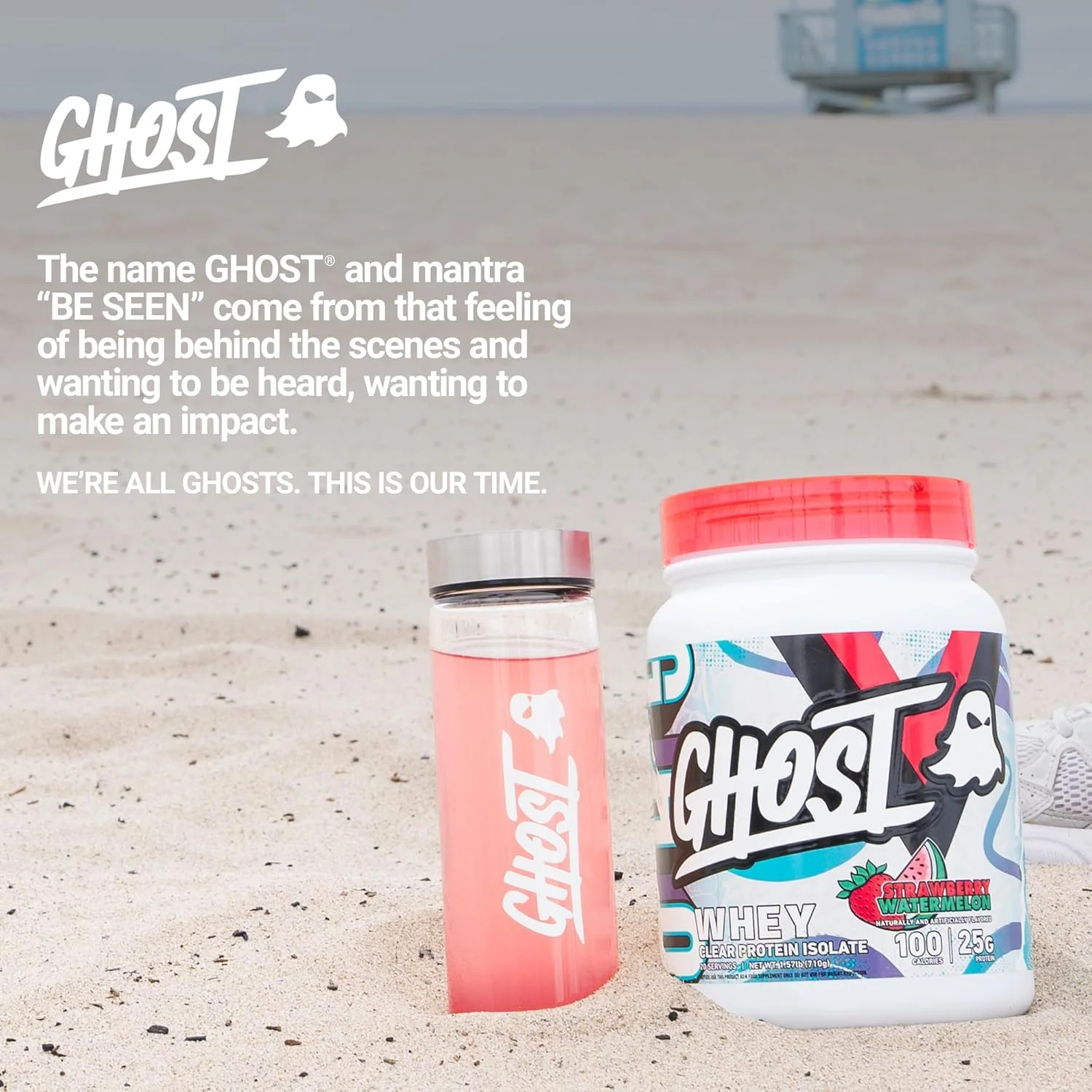 پودر پروتئین وی شفاف GHOST - طعم توت فرنگی هندوانه، 1.57 پوند پودر پروتئین وی شفاف GHOST - طعم توت فرنگی هندوانه، 1.57 پوند