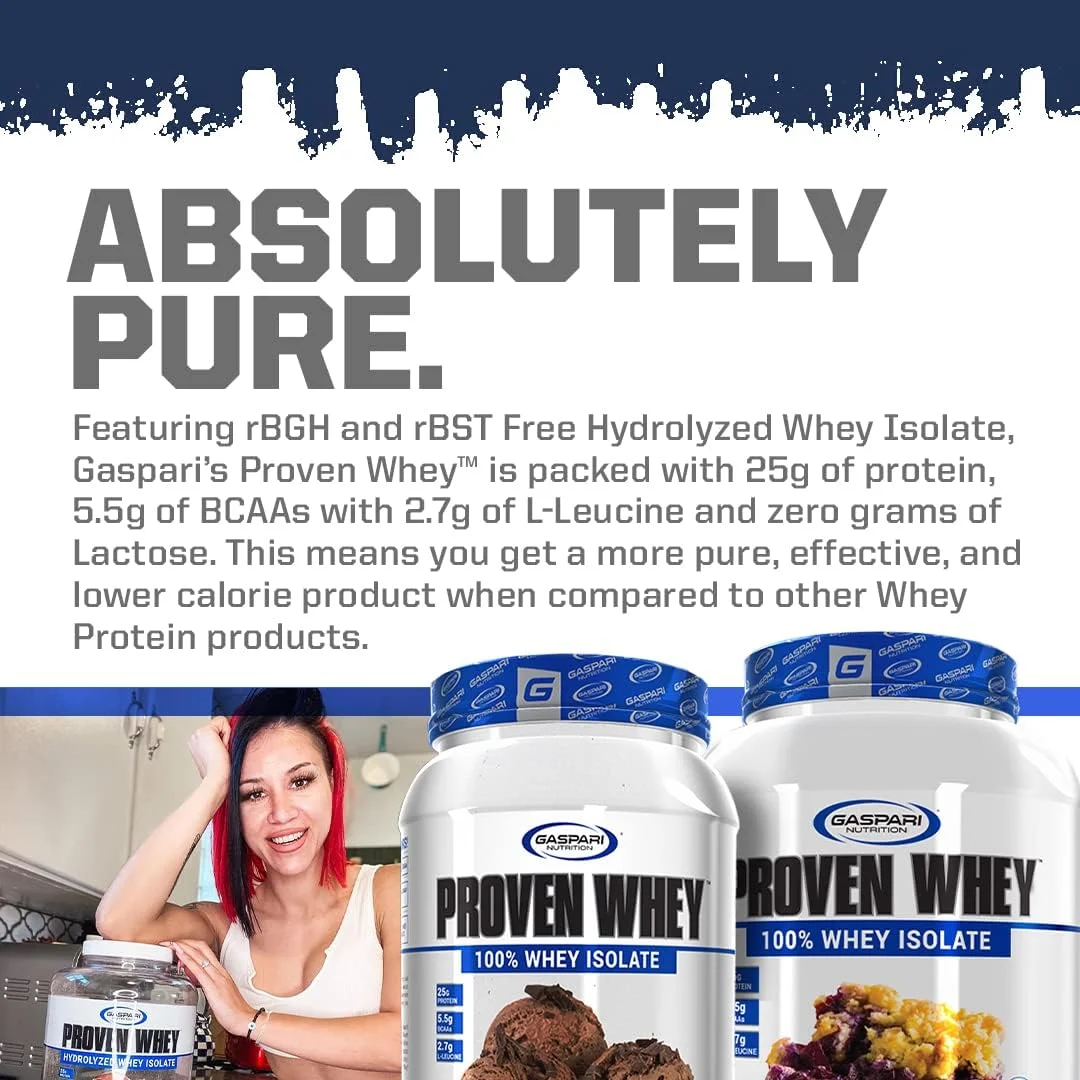 پروتئین وی Proven Gaspari Nutrition، 100% وی ایزوله هیدرولیز شده، پروتئین بالا، بدون لاکتوز، کم کربوهیدرات و کم شکر (1.8 کیلوگرم، تست فرانسوی دارچینی)