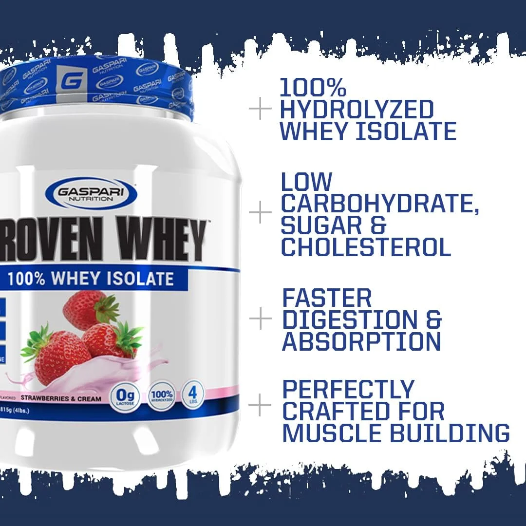 پروتئین وی Proven Gaspari Nutrition، 100% وی ایزوله هیدرولیز شده، پروتئین بالا، بدون لاکتوز، کم کربوهیدرات و کم شکر (1.8 کیلوگرم، تست فرانسوی دارچینی)