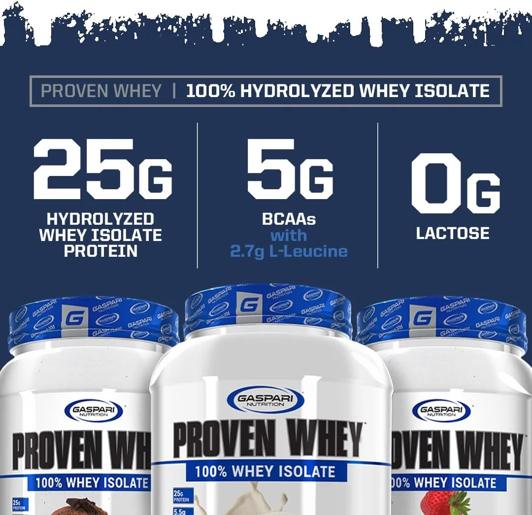پروتئین وی Proven Gaspari Nutrition، 100% وی ایزوله هیدرولیز شده، پروتئین بالا، بدون لاکتوز، کم کربوهیدرات و کم شکر (1.8 کیلوگرم، تست فرانسوی دارچینی)