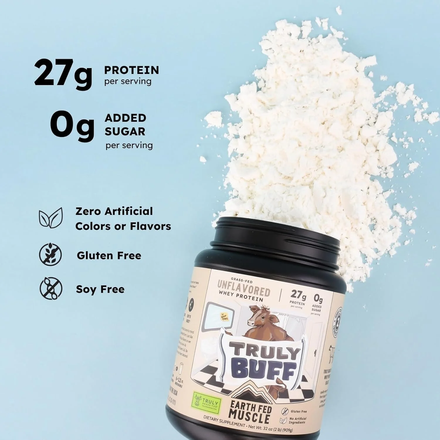 پودر پروتئین وی Truly Buff Earth Fed Muscle، پروتئین وی غیر GMO بدون طعم، پروتئین ایزوله وی بدون هورمون، سویا و گلوتن، 30 سروینگ در 2 پوند (32 اونس در هر سروینگ) پودر پروتئین وی Truly Buff Earth Fed Muscle، پروتئین وی غیر GMO بدون طعم، پروتئین ایزوله وی بدون هورمون، سویا و گلوتن، 30 سروینگ در 2 پوند (32 اونس در هر سروینگ)
