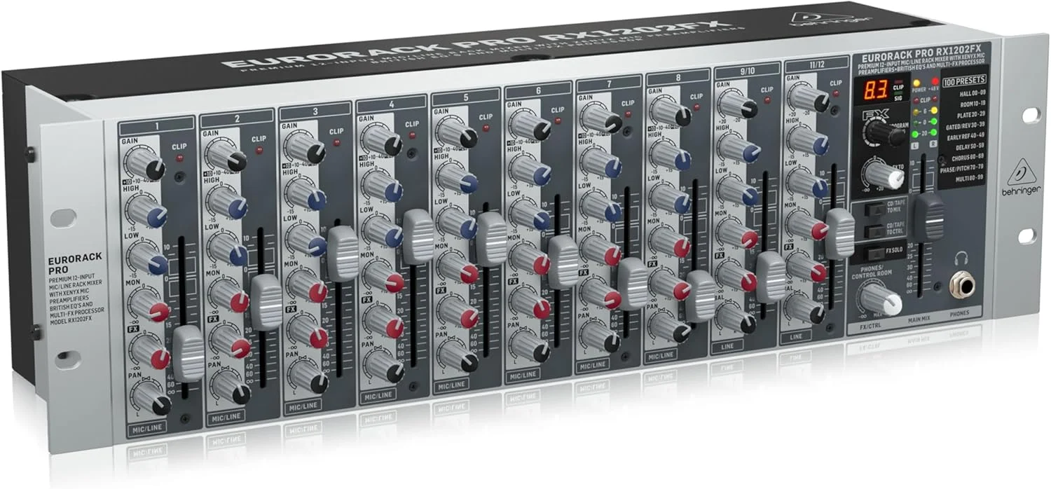 میکسر رکمونت 3U آنالوگ Behringer RX1202FX V2 با نویز بسیار کم و headroom بالا