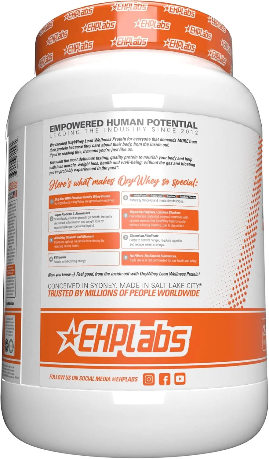 پودر پروتئین وی ایزوله OxyWhey ای اچ پی لبز - 25 گرم پودر پروتئین وی ایزوله، شیک جایگزین وعده غذایی، پودر پروتئین بدون شکر - 25 سروینگ (پفک کره بادام زمینی)
