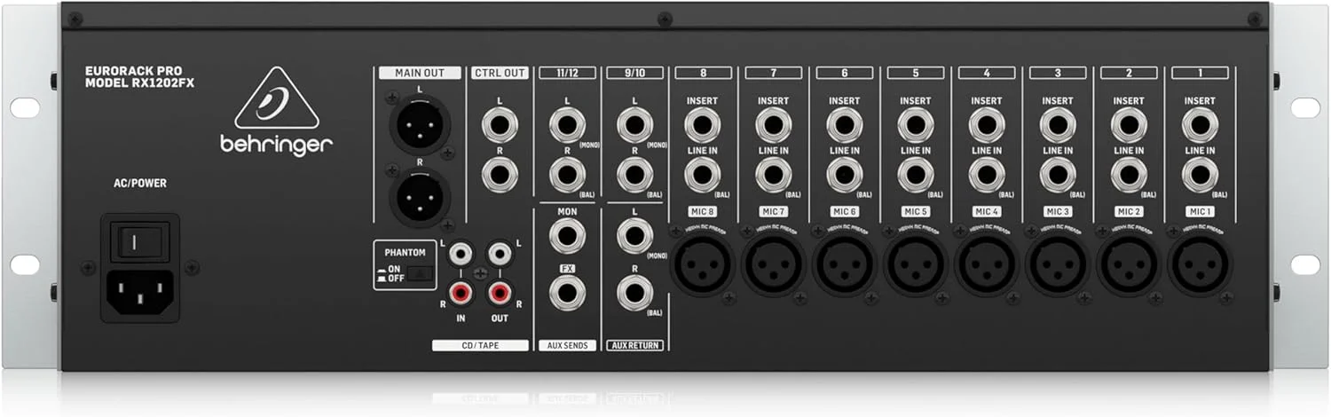 میکسر رکمونت 3U آنالوگ Behringer RX1202FX V2 با نویز بسیار کم و headroom بالا