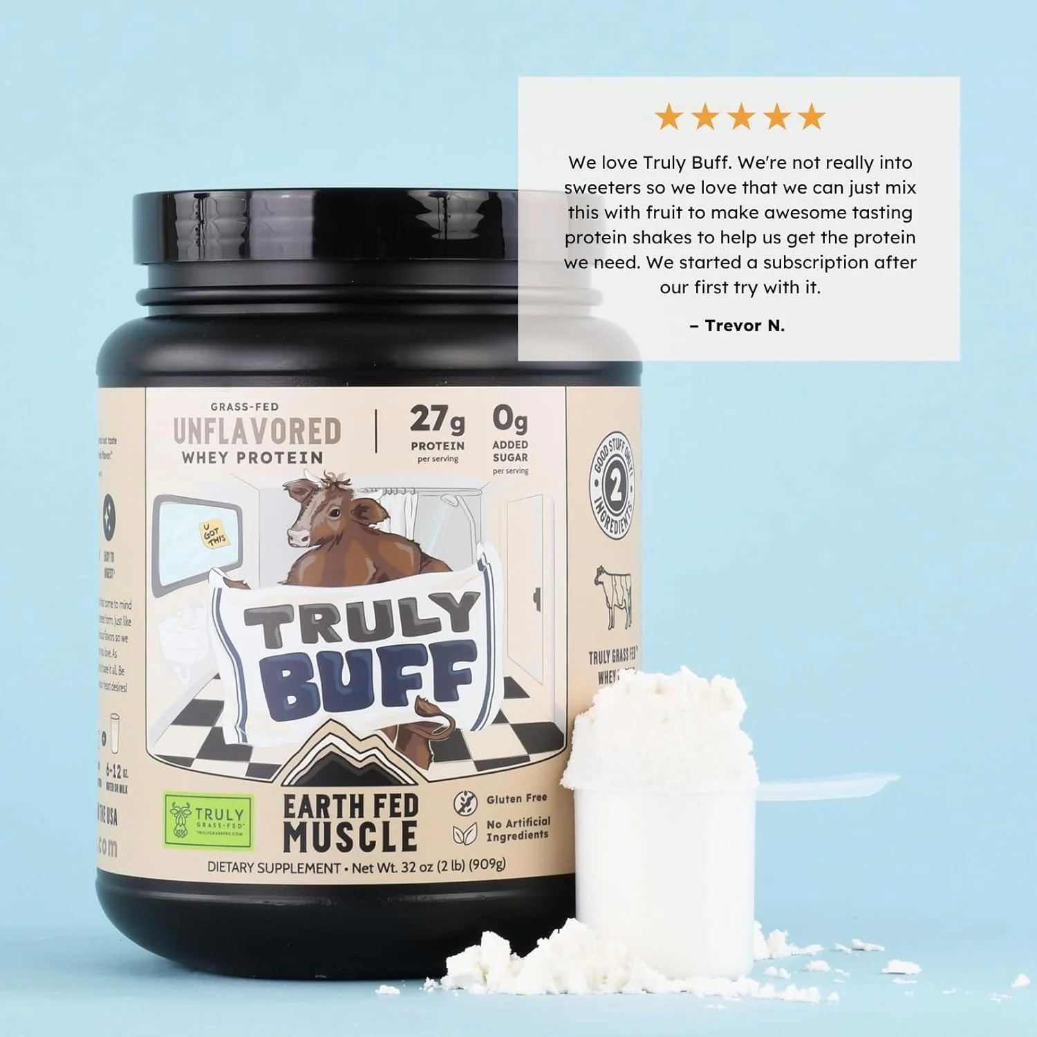 پودر پروتئین وی Truly Buff Earth Fed Muscle، پروتئین وی غیر GMO بدون طعم، پروتئین ایزوله وی بدون هورمون، سویا و گلوتن، 30 سروینگ در 2 پوند (32 اونس در هر سروینگ) پودر پروتئین وی Truly Buff Earth Fed Muscle، پروتئین وی غیر GMO بدون طعم، پروتئین ایزوله وی بدون هورمون، سویا و گلوتن، 30 سروینگ در 2 پوند (32 اونس در هر سروینگ)