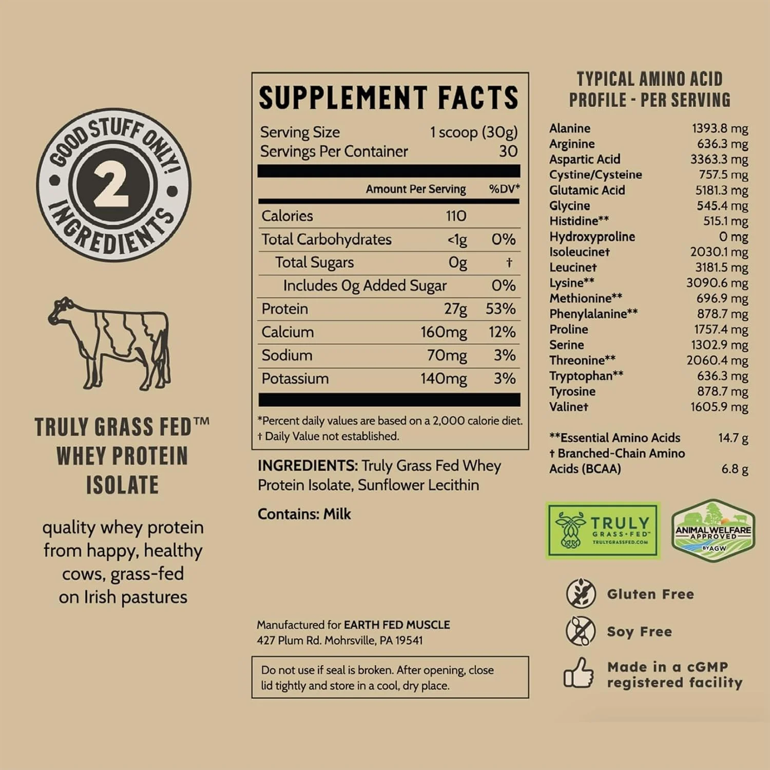 پودر پروتئین وی Truly Buff Earth Fed Muscle، پروتئین وی غیر GMO بدون طعم، پروتئین ایزوله وی بدون هورمون، سویا و گلوتن، 30 سروینگ در 2 پوند (32 اونس در هر سروینگ) پودر پروتئین وی Truly Buff Earth Fed Muscle، پروتئین وی غیر GMO بدون طعم، پروتئین ایزوله وی بدون هورمون، سویا و گلوتن، 30 سروینگ در 2 پوند (32 اونس در هر سروینگ)