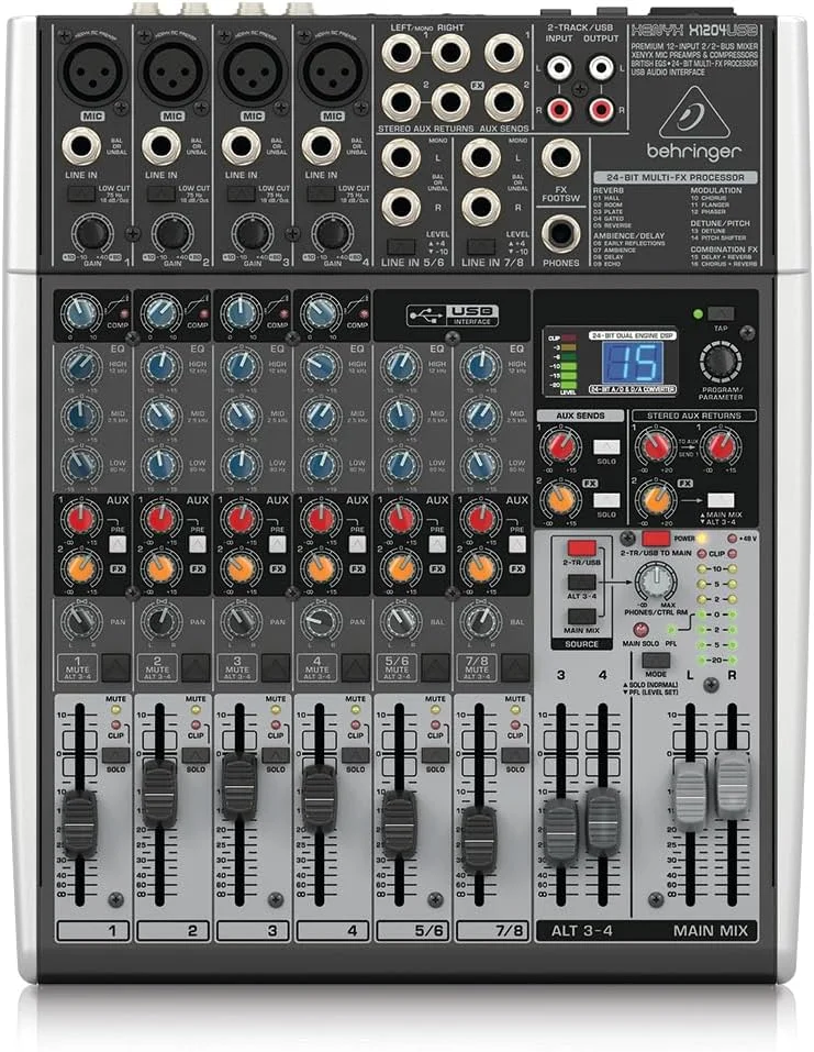 میکسر 12 کانال Behringer Xenyx X1204Usb پریمیوم با رابط USB/Audio، مشکی
