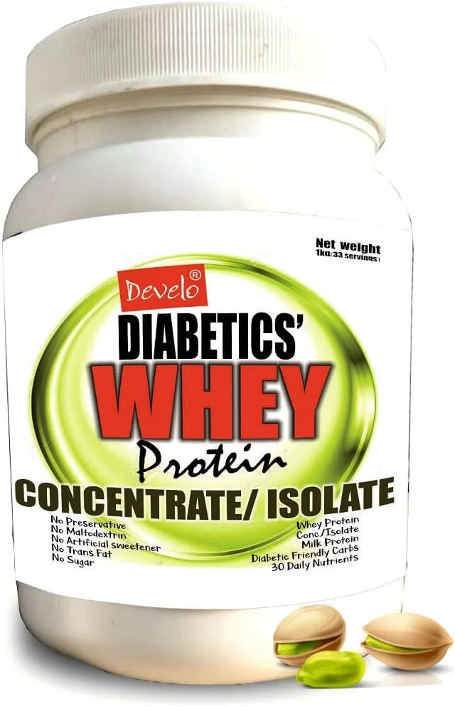 پروتئین وی دیابتی دولو برای مراقبت از دیابت، پودر بدون شکر + نوتری شوگر - 1 کیلوگرم (الایچی پسته)