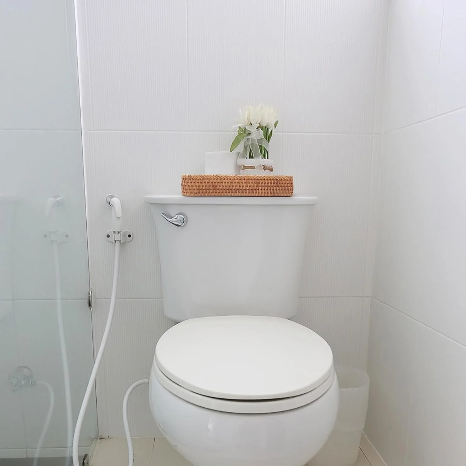 سینی حصیری روشویی THE WHITE SHOP، سبدهای مخزن توالت، سبد باریک و بلند برای نگهداری حوله دستی، مناسب برای نگهداری و تزئین (A)