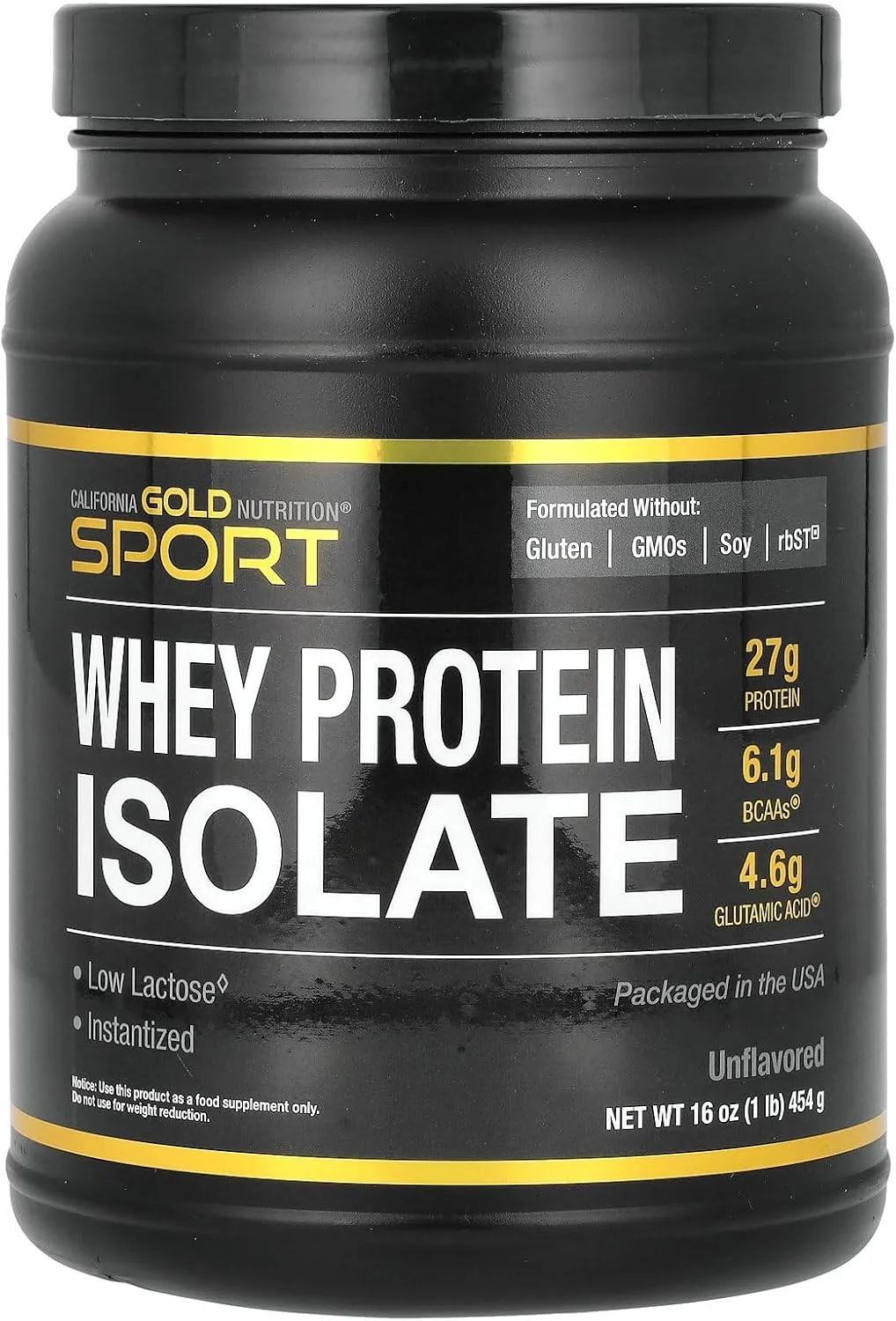California Gold Nutrition, Sport، پروتئین وی ایزوله، بدون طعم، 454 گرم (1 پوند)