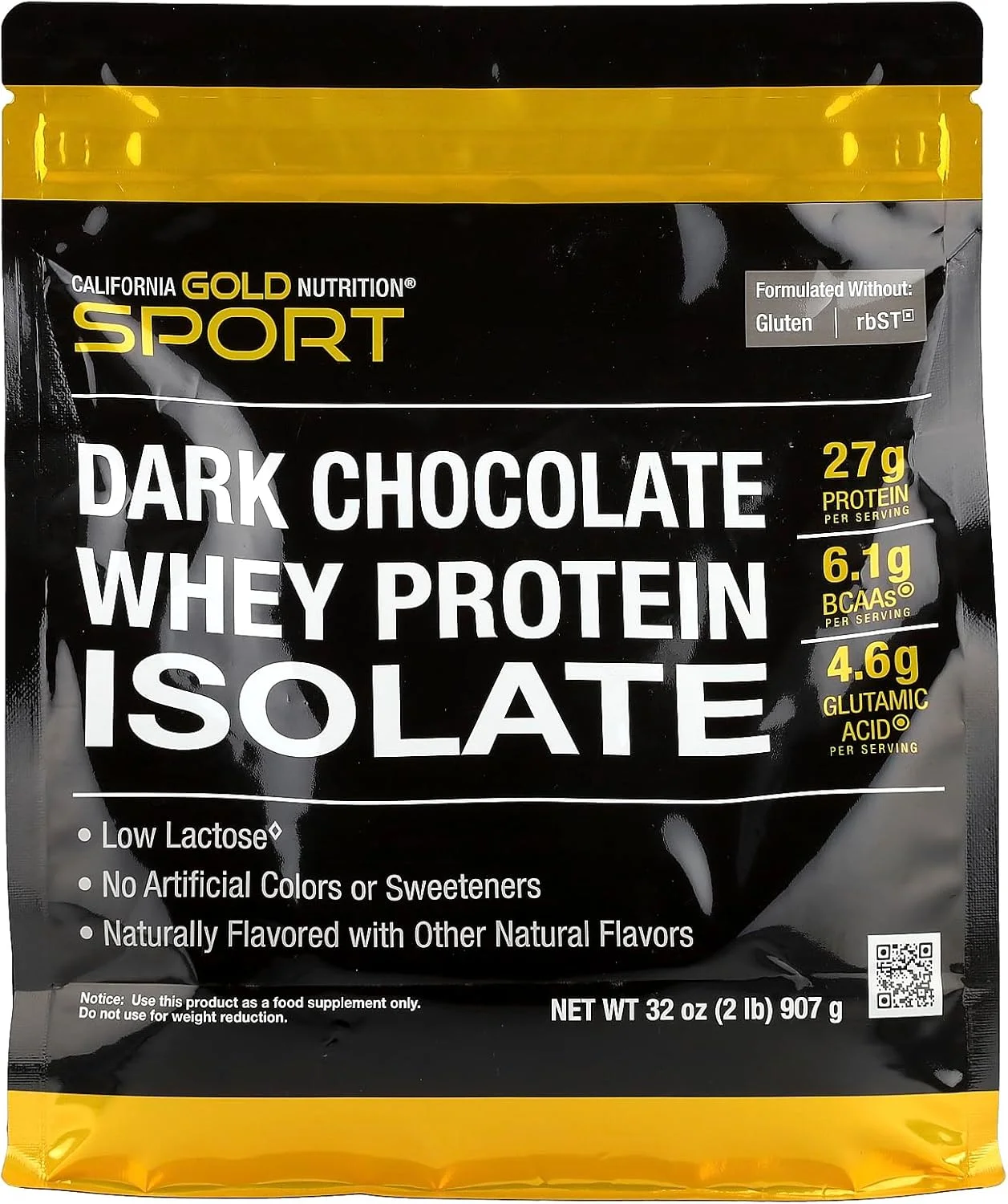 California Gold Nutrition, Sport, پروتئین وی ایزوله، شکلات تلخ، 2 پوند (907 گرم)