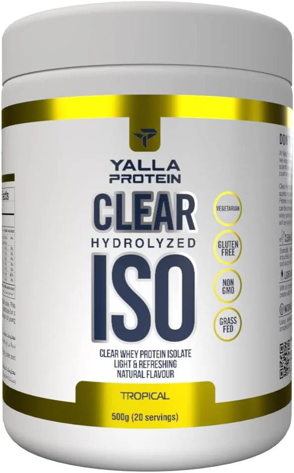 Clear Hydrolyzed Iso - پروتئین وی ایزوله هیدرولیز شده شفاف و با طراوت، 83.6% محتوای پروتئین خام - 0.5 کیلوگرم (20 سروینگ) (Tropical)
