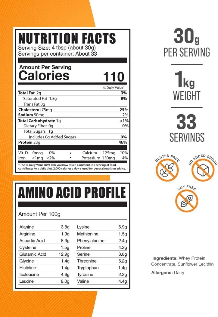 پودر پروتئین وی کنسانتره BULKSUPPLEMENTS.COM - پودر پروتئین بدون طعم، پودر پروتئین بدون عطر، پودر پروتئین وی - پودر پروتئین خالص، 30 گرم در هر وعده، 1 کیلوگرم (2.2 پوند) پودر پروتئین وی کنسانتره BULKSUPPLEMENTS.COM - پودر پروتئین بدون طعم، پودر پروتئین بدون عطر، پودر پروتئین وی - پودر پروتئین خالص، 30 گرم در هر وعده، 1 کیلوگرم (2.2 پوند)