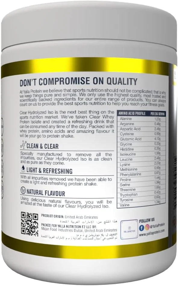 Clear Hydrolyzed Iso - پروتئین وی ایزوله هیدرولیز شده شفاف و با طراوت، 83.6% محتوای پروتئین خام - 0.5 کیلوگرم (20 سروینگ) (Tropical) Clear Hydrolyzed Iso - پروتئین وی ایزوله هیدرولیز شده شفاف و با طراوت، 83.6% محتوای پروتئین خام - 0.5 کیلوگرم (20 سروینگ) (Tropical)