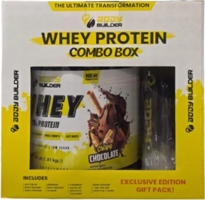 پروتئین وی پریمیوم نسل جدید بادی بیلدینگ، طعم شکلات کریسپی، 25 گرم پروتئین، کم شکر، جعبه 4 پوندی، شامل (شیکر پریمیوم بادی بیلدینگ) (3 نمونه بسته) (تی شرت) پروتئین وی پریمیوم نسل جدید بادی بیلدینگ، طعم شکلات کریسپی، 25 گرم پروتئین، کم شکر، جعبه 4 پوندی، شامل (شیکر پریمیوم بادی بیلدینگ) (3 نمونه بسته) (تی شرت)