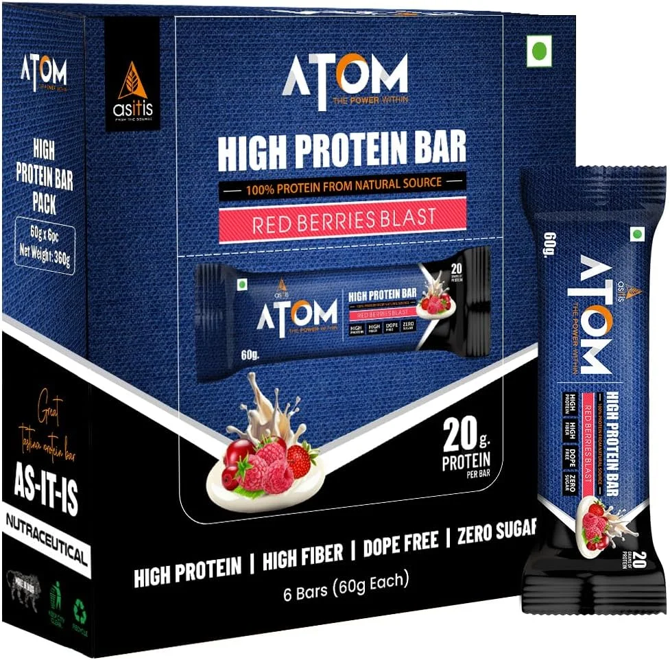 بارهای پروتئینی اتم آسیتس نوتریشن، 20 گرم پروتئین، بدون چربی ترانس، بدون شکر افزوده، حاوی پروتئین وی کنسانتره، ایزوله و هیدرولیزه به عنوان منبع پروتئین، بسته 6 عددی (60 گرمی × 6)، انفجار توت های قرمز بارهای پروتئینی اتم آسیتس نوتریشن، 20 گرم پروتئین، بدون چربی ترانس، بدون شکر افزوده، حاوی پروتئین وی کنسانتره، ایزوله و هیدرولیزه به عنوان منبع پروتئین، بسته 6 عددی (60 گرمی × 6)، انفجار توت های قرمز