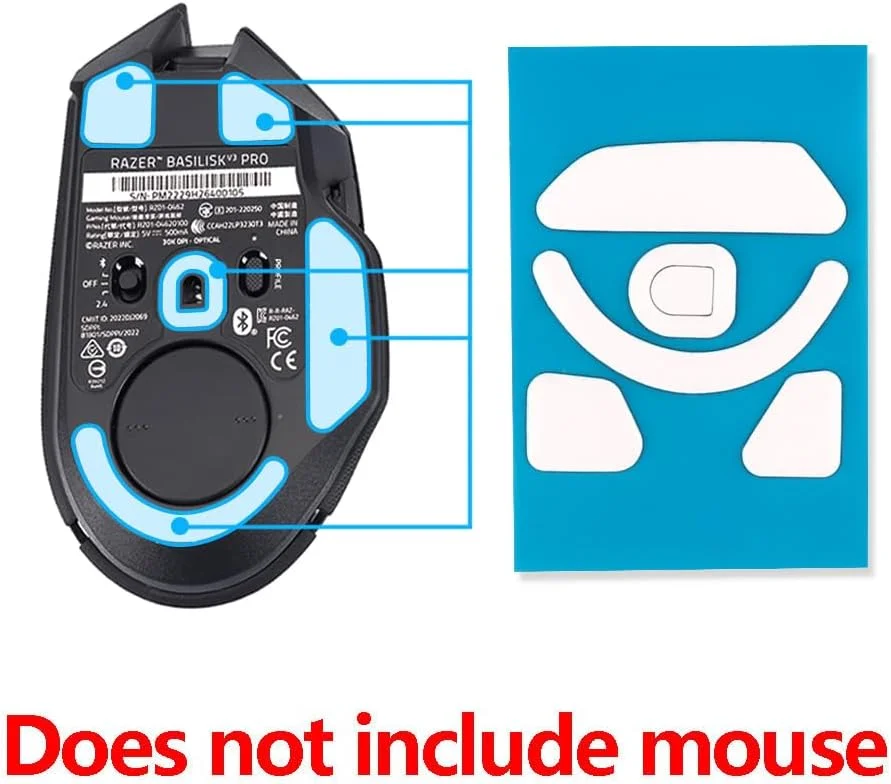 HUYUN 2 مجموعه پد اسكيت پايه ماوس با لبه های منحنی گرد سفید، سازگار با ماوس بازی بی سیم Razer Basilisk V3 Pro HUYUN 2 مجموعه پد اسكيت پايه ماوس با لبه های منحنی گرد سفید، سازگار با ماوس بازی بی سیم Razer Basilisk V3 Pro