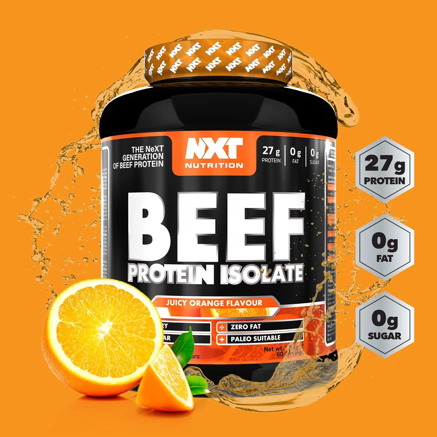پودر پروتئین ایزوله گوشت گاو NXT Nutrition - پودر پروتئین سرشار از اسیدهای آمینه طبیعی - مناسب برای رژیم پالئو و کتو - بدون لبنیات و گلوتن - ریکاوری عضلات | 1.8 کیلوگرم | پرتقال پودر پروتئین ایزوله گوشت گاو NXT Nutrition - پودر پروتئین سرشار از اسیدهای آمینه طبیعی - مناسب برای رژیم پالئو و کتو - بدون لبنیات و گلوتن - ریکاوری عضلات | 1.8 کیلوگرم | پرتقال