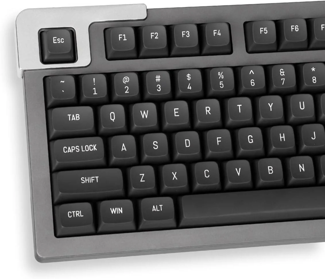 ست کلیدهای مینت کپس خاکستری 150 عددی پروفایل MSA دابل شات طرح بندی ISO/ANSI برای سوئیچ های Cherry MX کیبورد گیمینگ مکانیکی