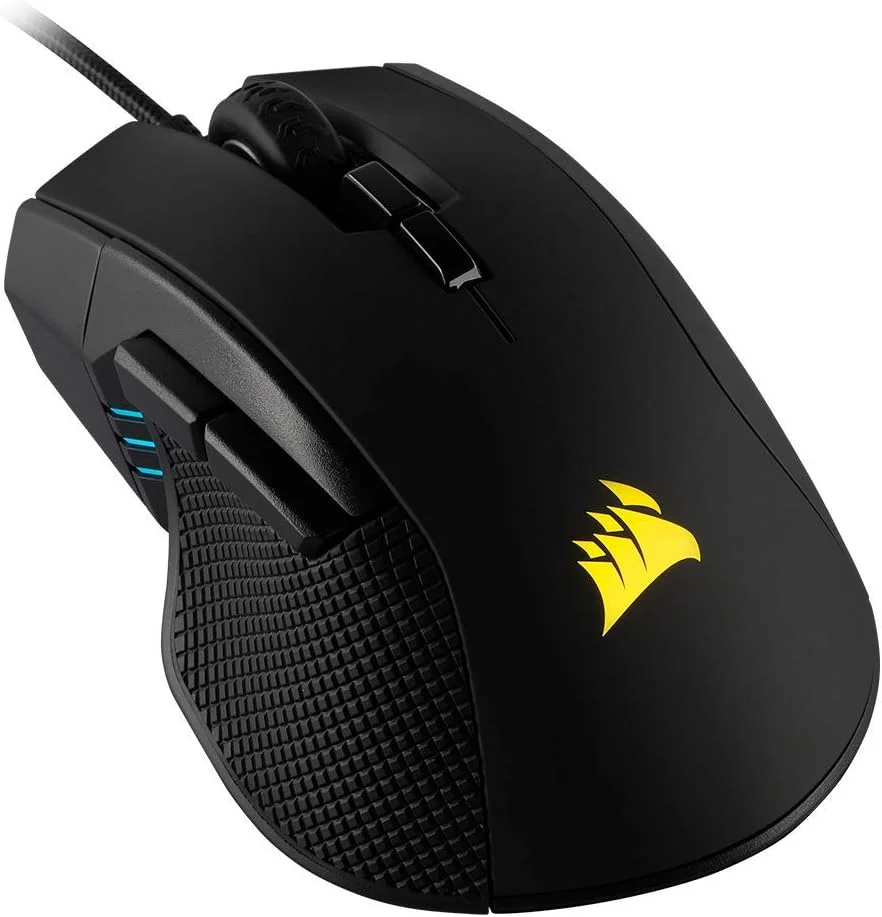 موس گیمینگ سیمی CORSAIR IRONCLAW RGB FPS/MOBA - 18000 DPI - 7 دکمه قابل برنامه ریزی - طراحی شده برای دست های بزرگ - سازگار با iCUE - PC، Mac، PS5، PS4، Xbox - مشکی
