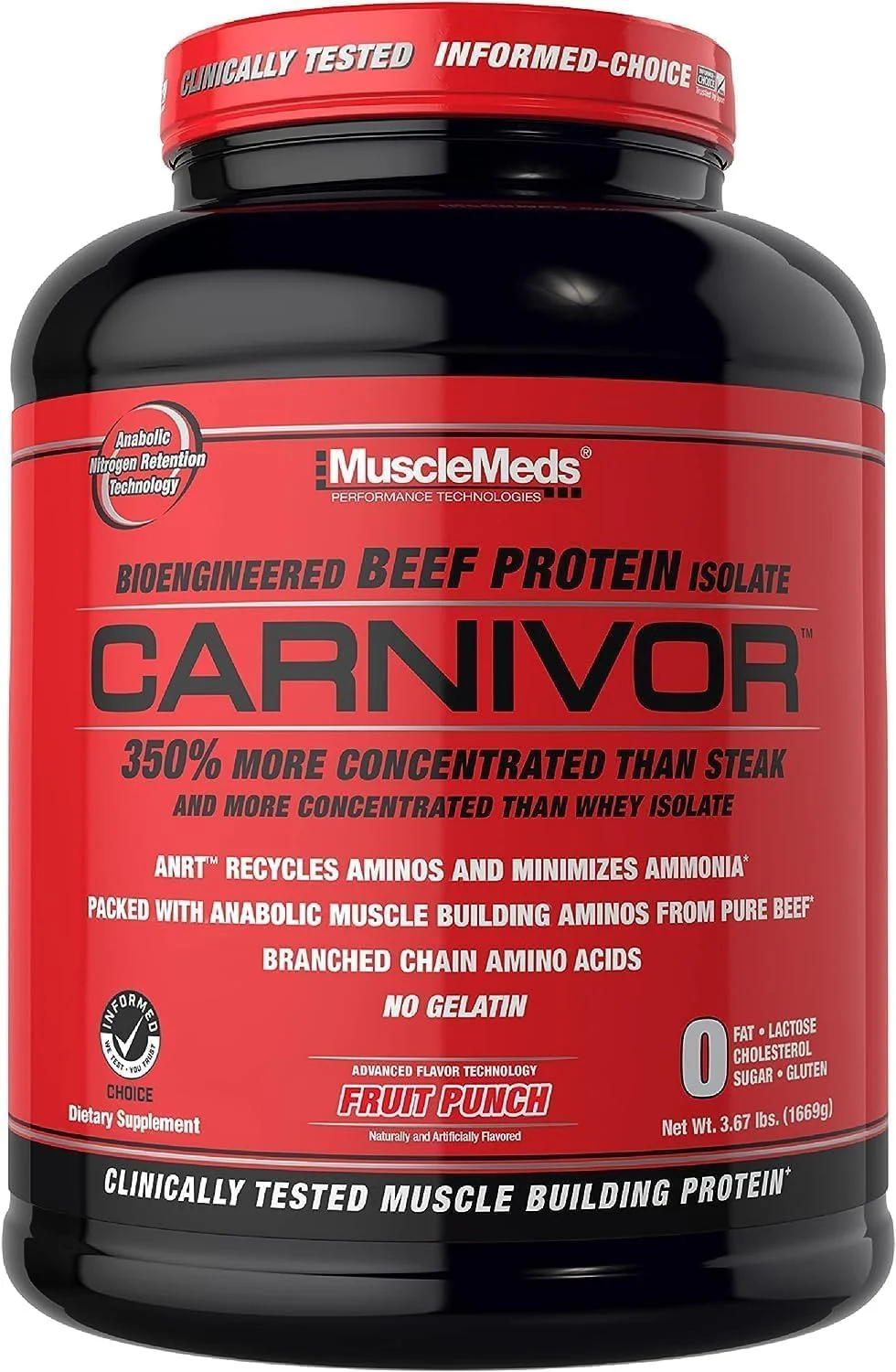 MuscleMeds Muscle Meds Carnivor پانچ میوه ای 4 پوند (1816 گرم) - حلال