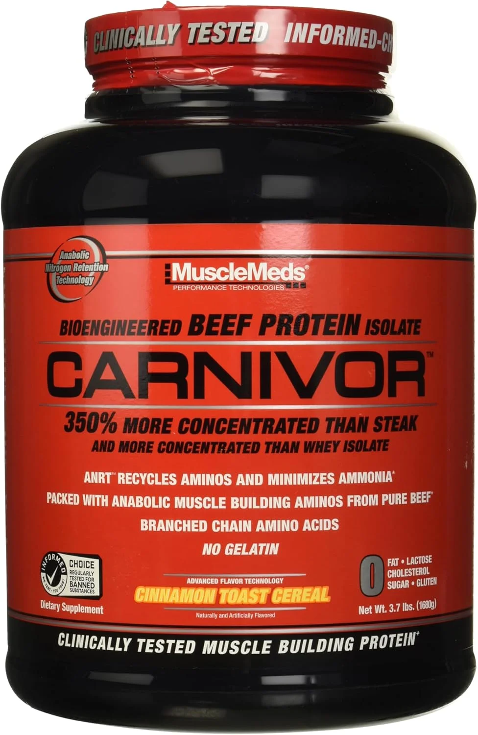 پروتئین ایزوله گوشت گاو MuscleMeds Carnivor، بدون لاکتوز، بدون شکر، بدون چربی، بدون کلسترول، طعم غلات تست دارچینی، 4 پوند، 56 سروینگ پروتئین ایزوله گوشت گاو MuscleMeds Carnivor، بدون لاکتوز، بدون شکر، بدون چربی، بدون کلسترول، طعم غلات تست دارچینی، 4 پوند، 56 سروینگ