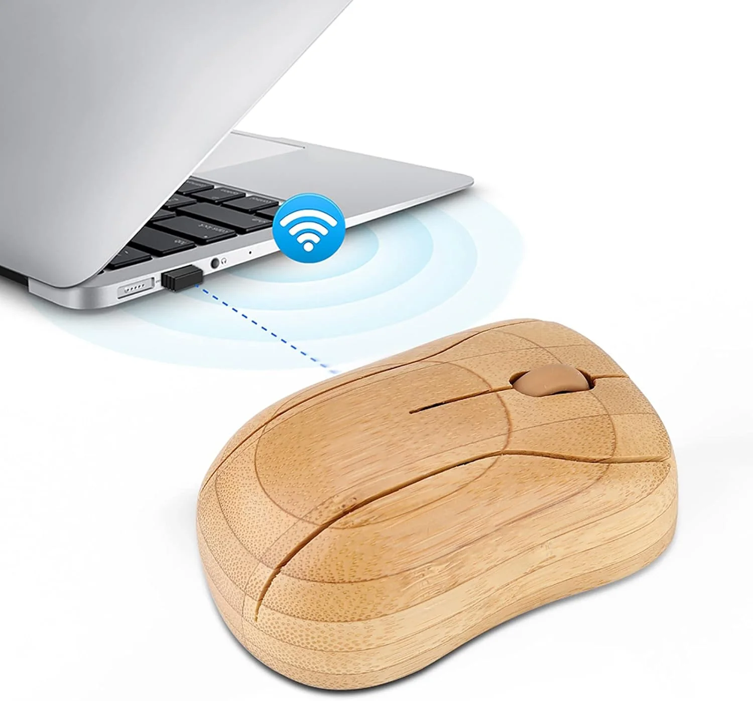 موس بی سیم نوری بامبو 2.4 گیگاهرتز DPI 1200/1600 برای کامپیوتر شخصی، لپ تاپ، نوت بوک، کامپیوتر