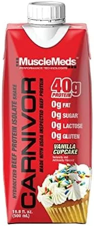 نوشیدنی پروتئینی آماده مصرف MuscleMeds Carnivor RTD، بدون لاکتوز، بدون شکر، 40 گرم پروتئین ایزوله، عضله ساز، ریکاوری، 500 میلی لیتر (بسته 12 عددی) (وانیلی کیک) حلال نوشیدنی پروتئینی آماده مصرف MuscleMeds Carnivor RTD، بدون لاکتوز، بدون شکر، 40 گرم پروتئین ایزوله، عضله ساز، ریکاوری، 500 میلی لیتر (بسته 12 عددی) (وانیلی کیک) حلال