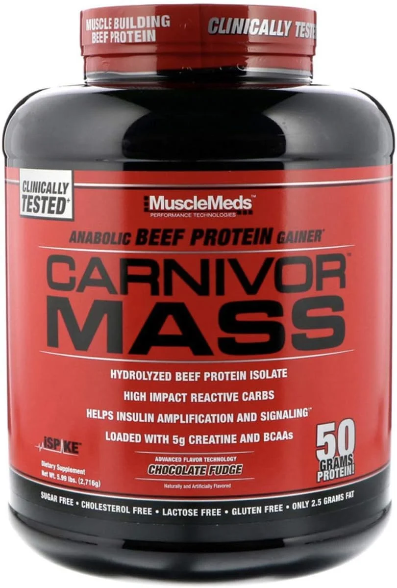 مکمل افزایش وزن پروتئین گوشت گاو MuscleMeds Carnivor Mass، طعم شکلات فاج 5.7 پوند (2.58 کیلوگرم) - 700264 به همراه شیکر پروتئین 650 میلی لیتری بدون BPA مکمل افزایش وزن پروتئین گوشت گاو MuscleMeds Carnivor Mass، طعم شکلات فاج 5.7 پوند (2.58 کیلوگرم) - 700264 به همراه شیکر پروتئین 650 میلی لیتری بدون BPA