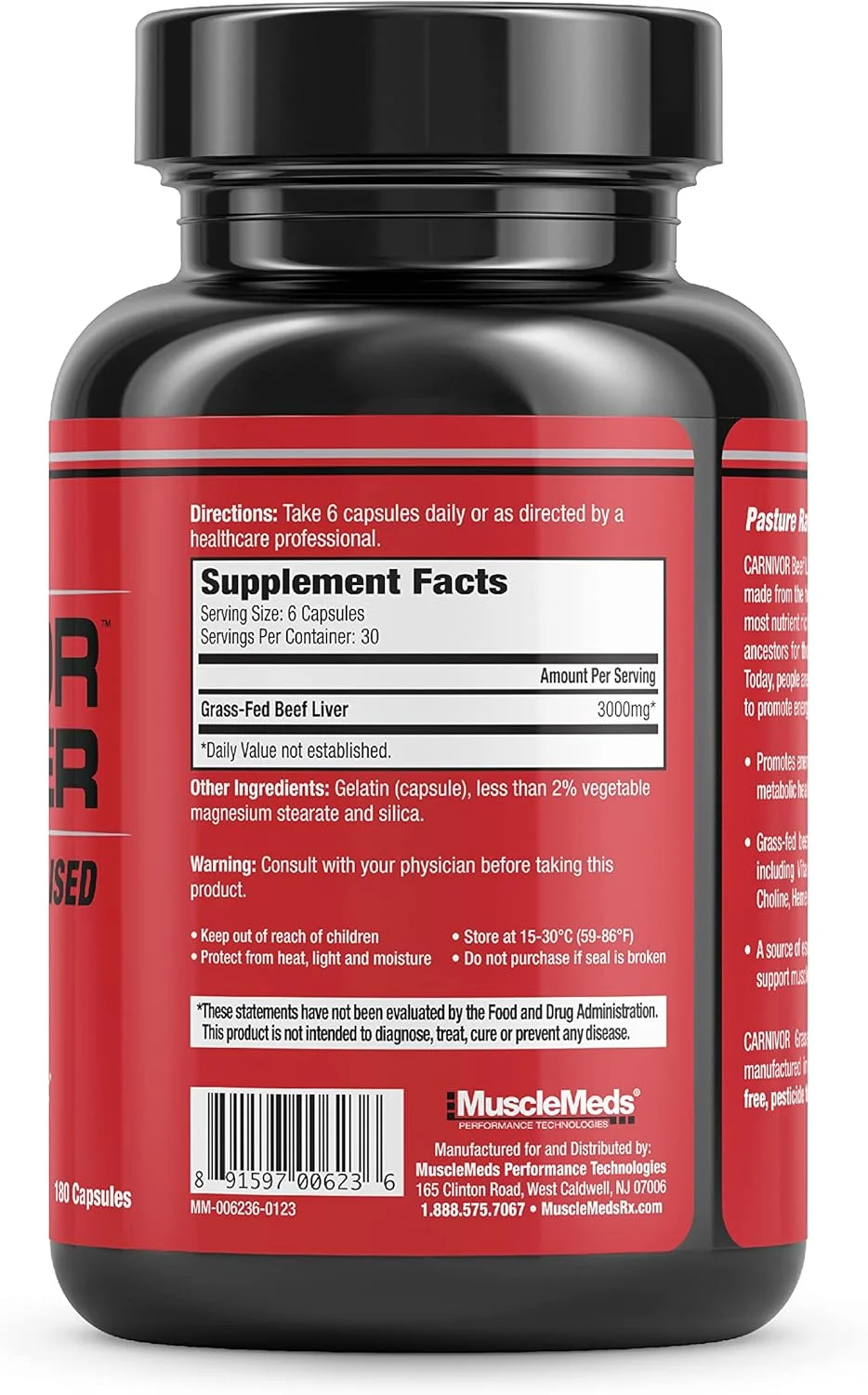 کپسول های جگر گاو MuscleMeds Carnivor، تولید انرژی، ریکاوری عضلات، ایمنی، غیر GMO، مکمل سلامت کبد، تغذیه شده با علف 180 کپسول کپسول های جگر گاو MuscleMeds Carnivor، تولید انرژی، ریکاوری عضلات، ایمنی، غیر GMO، مکمل سلامت کبد، تغذیه شده با علف 180 کپسول
