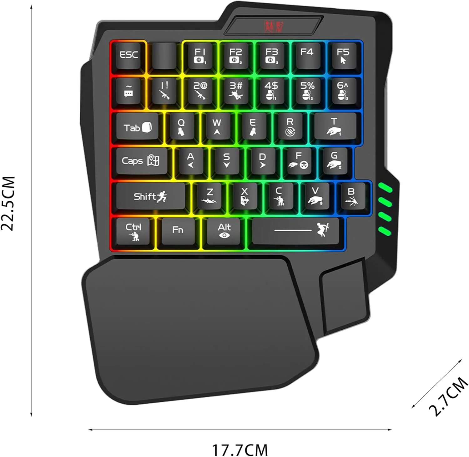 مبدل کیبورد و ماوس M1 Pro، آداپتور قابل حمل کیبورد و ماوس بازی موبایل، اتصال BT5.0، پشتیبانی از سیستم عامل اندروید و iOS، دارای کیبورد 25 کلیدی یک دستی، ماوس، نگهدارنده تلفن همراه