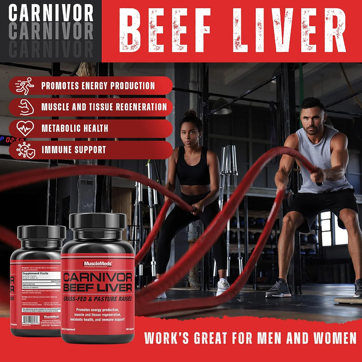 کپسول های جگر گاو MuscleMeds Carnivor، تولید انرژی، ریکاوری عضلات، ایمنی، غیر GMO، مکمل سلامت کبد، تغذیه شده با علف 180 کپسول کپسول های جگر گاو MuscleMeds Carnivor، تولید انرژی، ریکاوری عضلات، ایمنی، غیر GMO، مکمل سلامت کبد، تغذیه شده با علف 180 کپسول