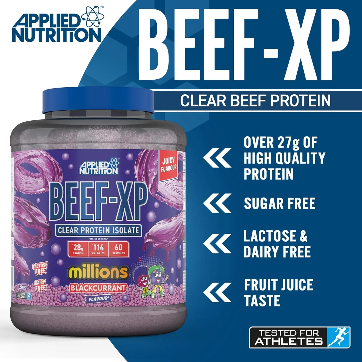 پروتئین ایزوله گوشت گاو اپلاید نوتریشن Beef XP - پروتئین شفاف، سبک آبمیوه، بدون لبنیات، بدون لاکتوز، بدون شکر، کم چرب (1.8 کیلوگرم، بلک کارنت میلیونر) پروتئین ایزوله گوشت گاو اپلاید نوتریشن Beef XP - پروتئین شفاف، سبک آبمیوه، بدون لبنیات، بدون لاکتوز، بدون شکر، کم چرب (1.8 کیلوگرم، بلک کارنت میلیونر)