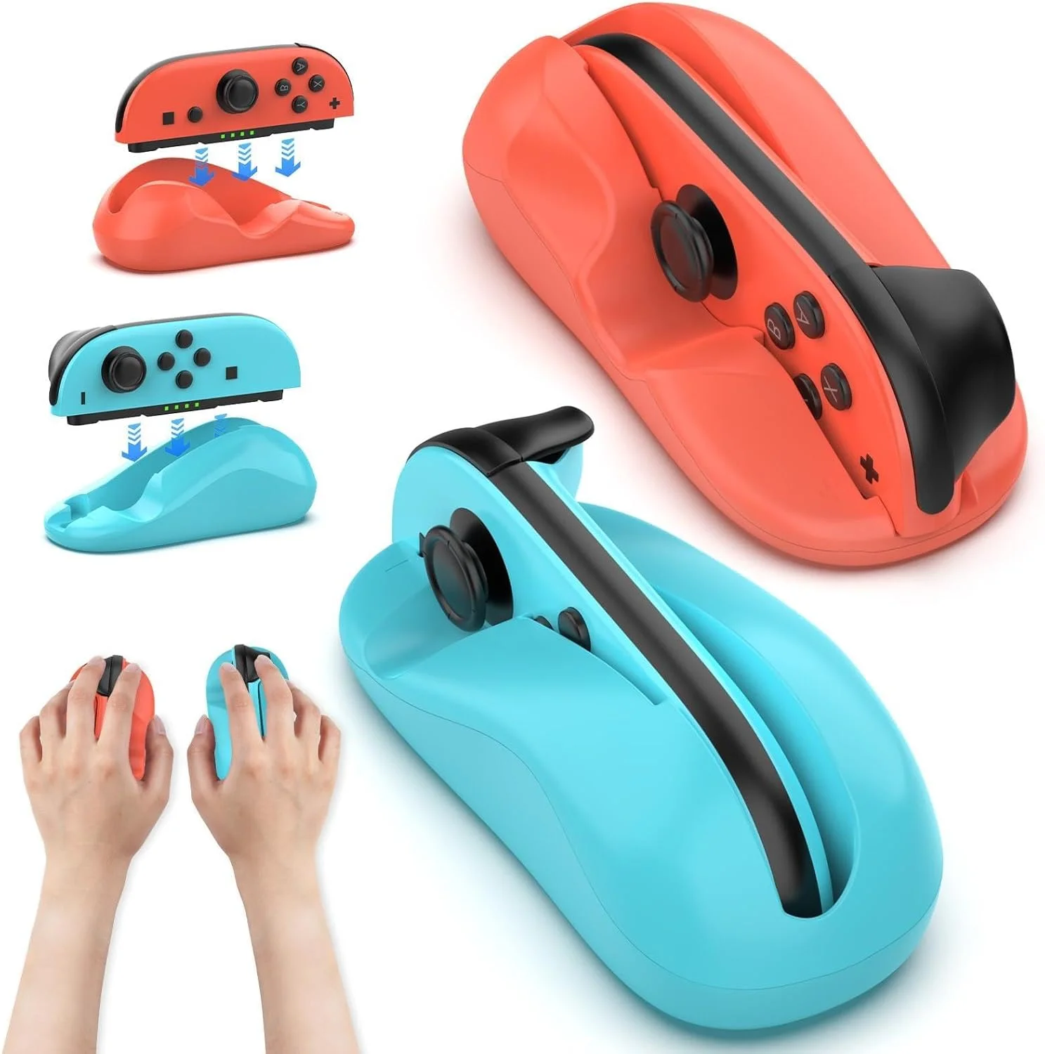 بسته 2 عددی ماوس کنترلر بازی برای Switch Joy-Con، 2 دسته نگهدارنده دستی، مینی ماوس های قابل حمل برای لوازم جانبی بازی Drag x Drive - سازگار با Nintendo Switch 2 2025 (آبی و نارنجی) بسته 2 عددی ماوس کنترلر بازی برای Switch Joy-Con، 2 دسته نگهدارنده دستی، مینی ماوس های قابل حمل برای لوازم جانبی بازی Drag x Drive - سازگار با Nintendo Switch 2 2025 (آبی و نارنجی)