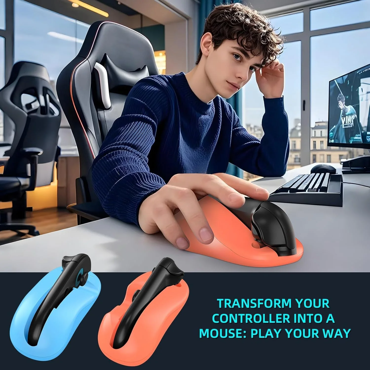 بسته 2 عددی ماوس کنترلر بازی برای Switch Joy-Con، 2 دسته نگهدارنده دستی، مینی ماوس های قابل حمل برای لوازم جانبی بازی Drag x Drive - سازگار با Nintendo Switch 2 2025 (آبی و نارنجی) بسته 2 عددی ماوس کنترلر بازی برای Switch Joy-Con، 2 دسته نگهدارنده دستی، مینی ماوس های قابل حمل برای لوازم جانبی بازی Drag x Drive - سازگار با Nintendo Switch 2 2025 (آبی و نارنجی)