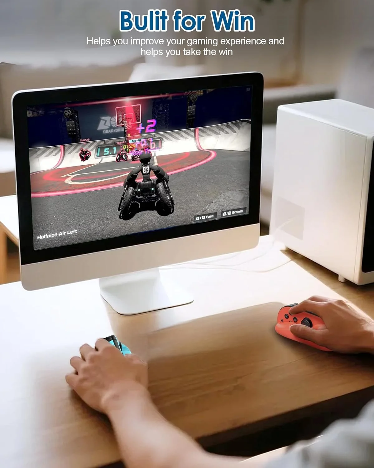 بسته 2 عددی ماوس کنترلر بازی برای Switch Joy-Con، 2 دسته نگهدارنده دستی، مینی ماوس های قابل حمل برای لوازم جانبی بازی Drag x Drive - سازگار با Nintendo Switch 2 2025 (آبی و نارنجی) بسته 2 عددی ماوس کنترلر بازی برای Switch Joy-Con، 2 دسته نگهدارنده دستی، مینی ماوس های قابل حمل برای لوازم جانبی بازی Drag x Drive - سازگار با Nintendo Switch 2 2025 (آبی و نارنجی)