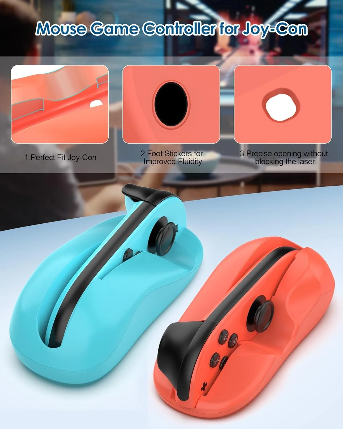 بسته 2 عددی ماوس کنترلر بازی برای Switch Joy-Con، 2 دسته نگهدارنده دستی، مینی ماوس های قابل حمل برای لوازم جانبی بازی Drag x Drive - سازگار با Nintendo Switch 2 2025 (آبی و نارنجی) بسته 2 عددی ماوس کنترلر بازی برای Switch Joy-Con، 2 دسته نگهدارنده دستی، مینی ماوس های قابل حمل برای لوازم جانبی بازی Drag x Drive - سازگار با Nintendo Switch 2 2025 (آبی و نارنجی)